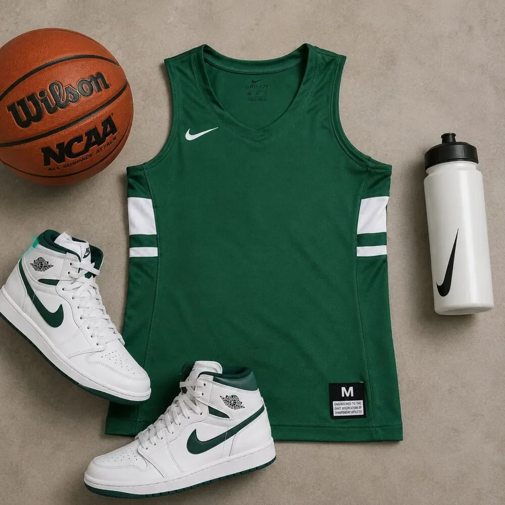 Nike Dri-FIT Youth Medium Green Basketball Jersey Tank Athletic Sleeveless
